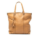 グッチ 編み込み トートバッグ 336660 ブラウン レザー レディース GUCCI 【中古】